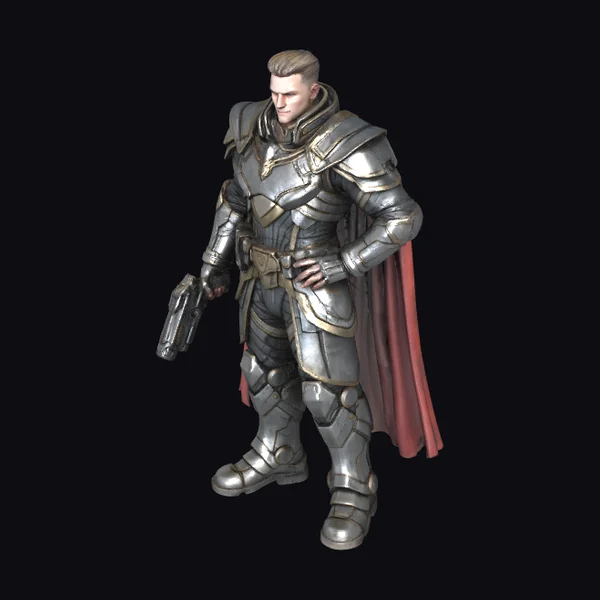 Armored Warrior with Pistol