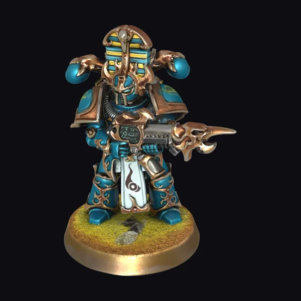 Teal Armored Warrior Figurine