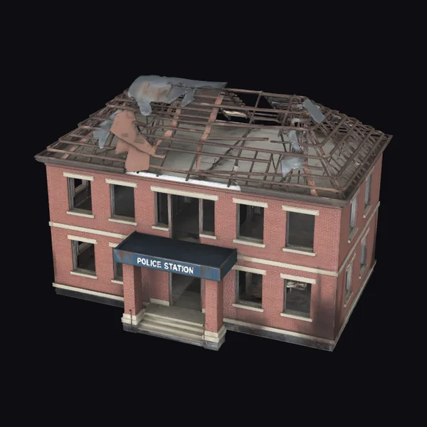 Damaged Police Station Building