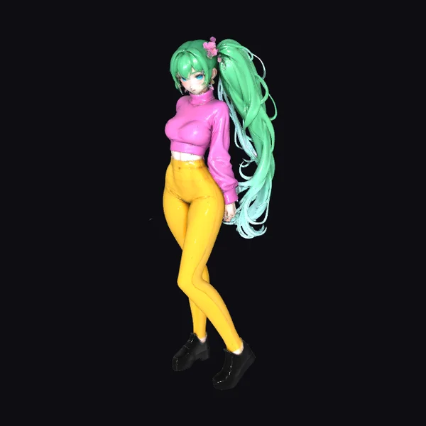 Anime Girl with Green Hair