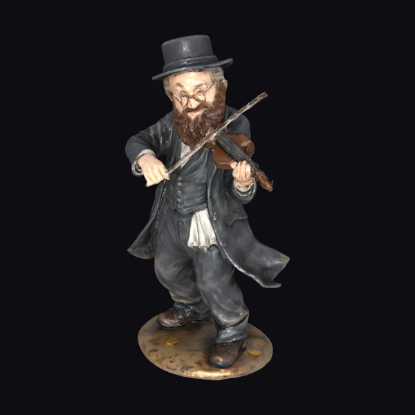 Bearded Man Playing Violin