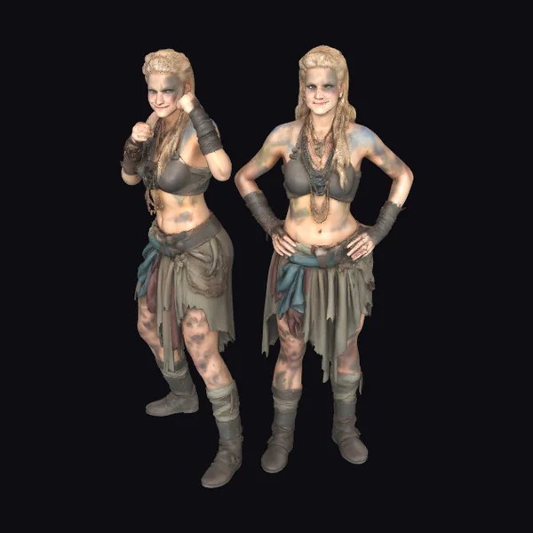 Warrior Woman Dual Poses