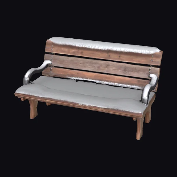 Snowy Wooden Bench