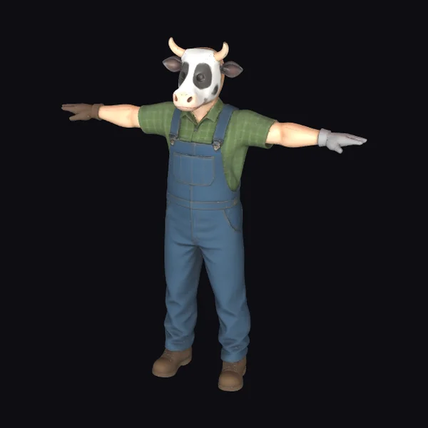 Cow Head Farmer Outfit