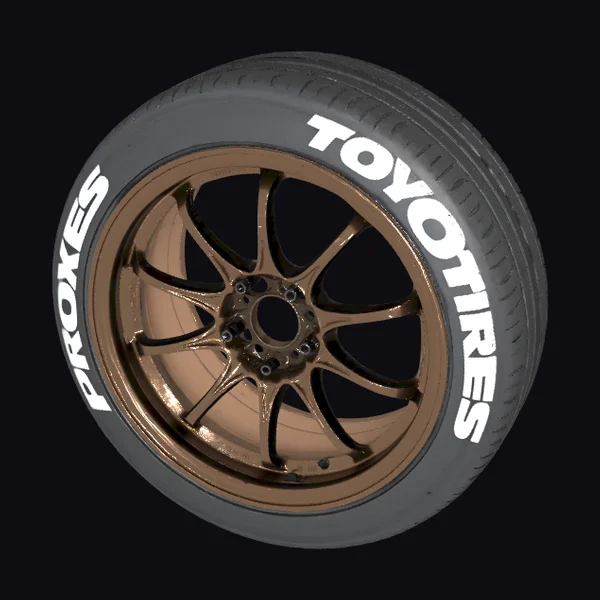 Bronze Car Wheel with Tire