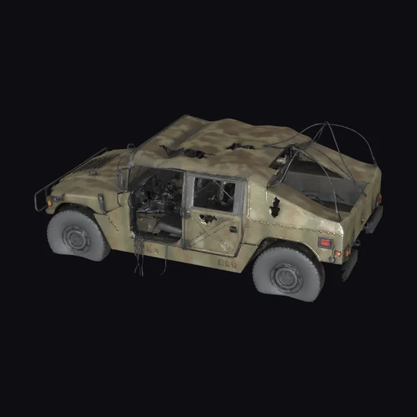 Damaged Military Humvee