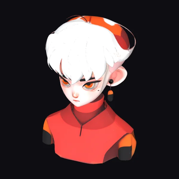 Vibrant Anime Character Bust