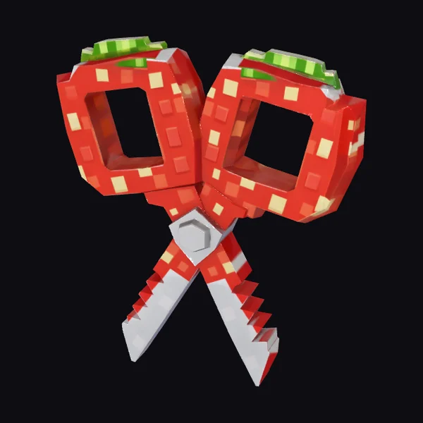 Pixelated Red Scissors