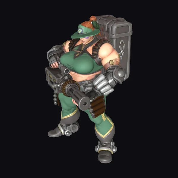 Muscular Female Gunner