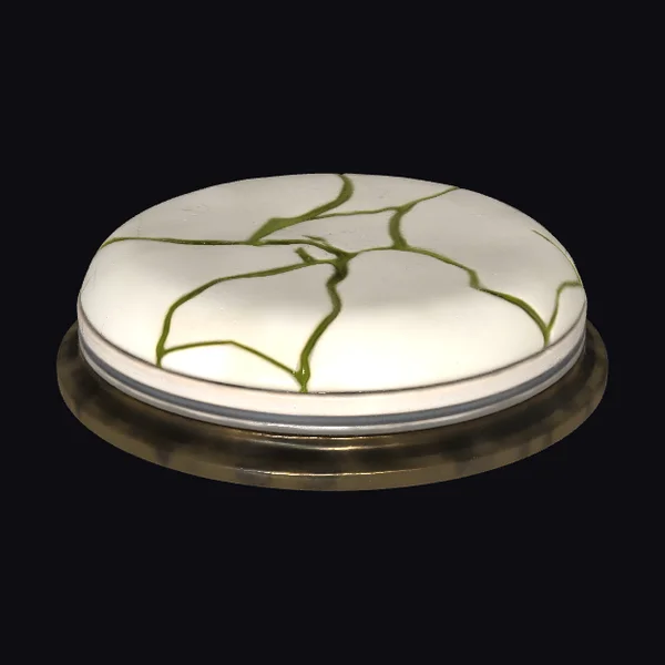 Cracked Marble Pedestal Top