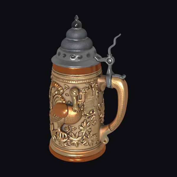 Beer Stein with Embossed Design