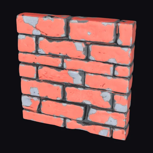 Peeling Brick Wall Section