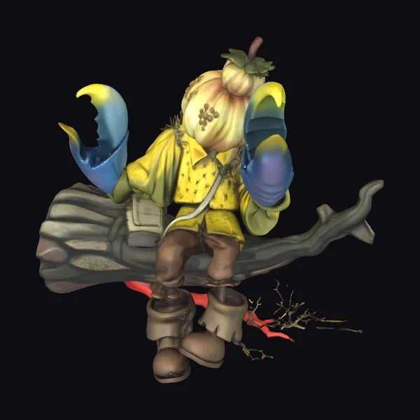 Pumpkin Scarecrow Figurine