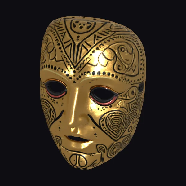 Golden Tribal Face Mask