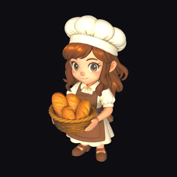 Girl with Bread Basket