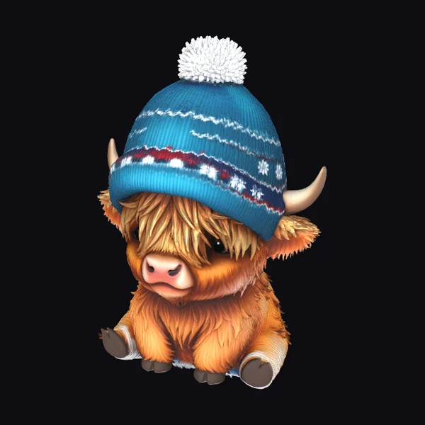 Winter Highland Calf