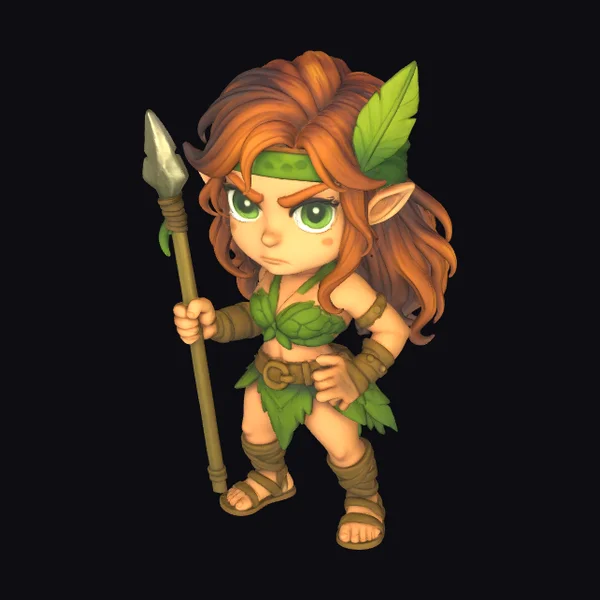 Leafy Elf Warrior Girl