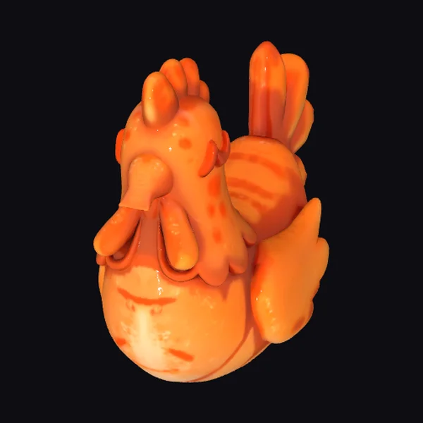 Orange Hen Figurine