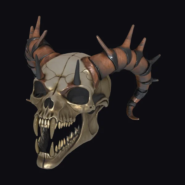 Demon Skull with Horns