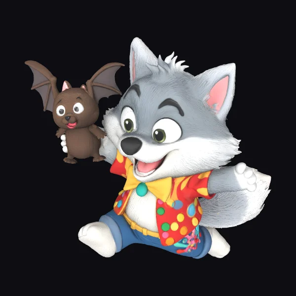 Werewolf with Bat Toy