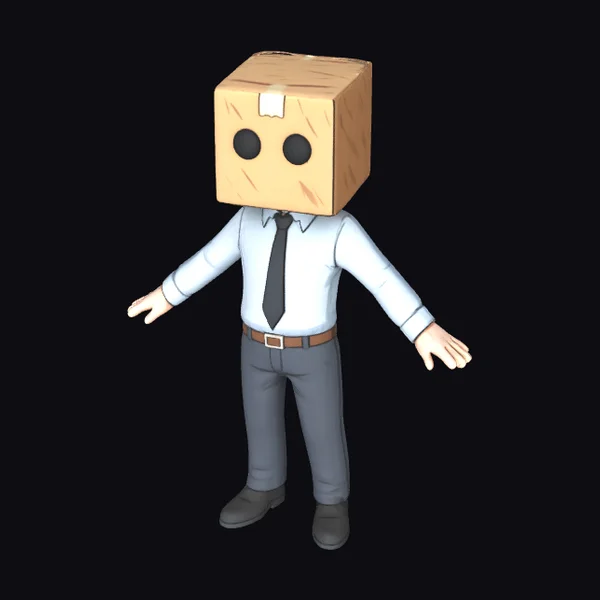 Cartoon Office Worker Boxhead