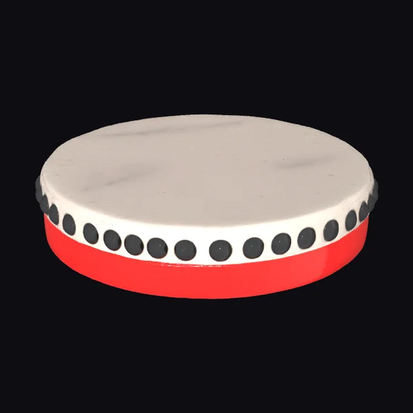 Red White Black Tambourine