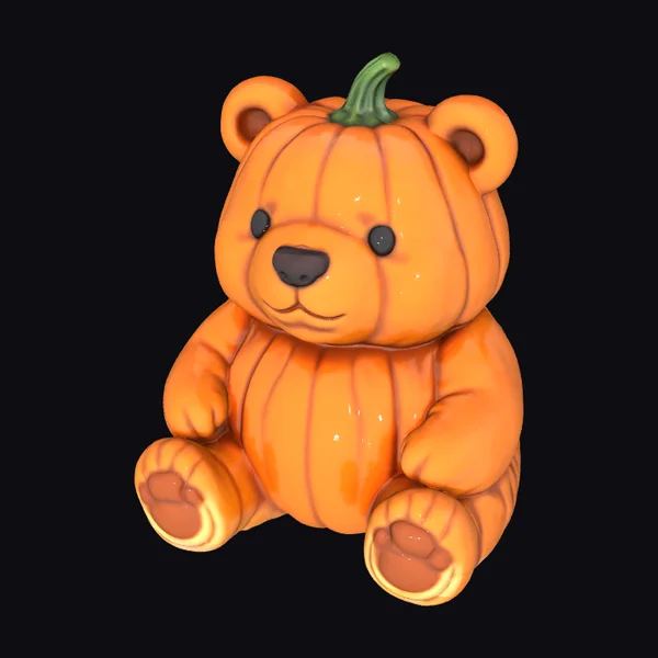 Pumpkin Bear Figurine