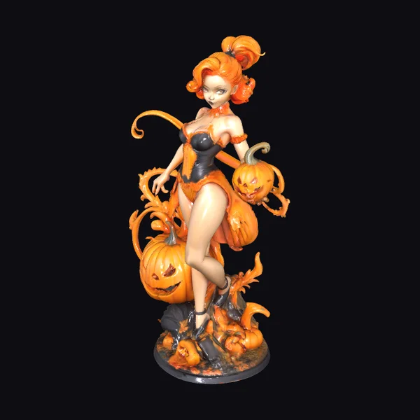 Pumpkin Fantasy Female Figure
