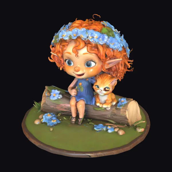 Girl with Flower Crown