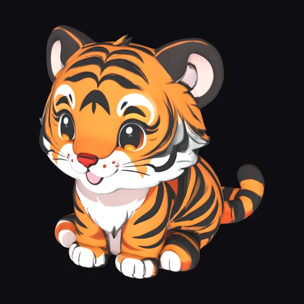 Cute Cartoon Tiger Cub