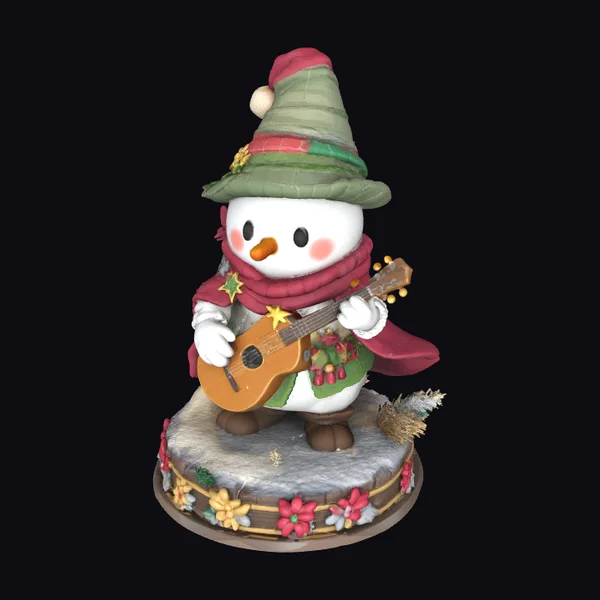 Snowman with Guitar Holiday