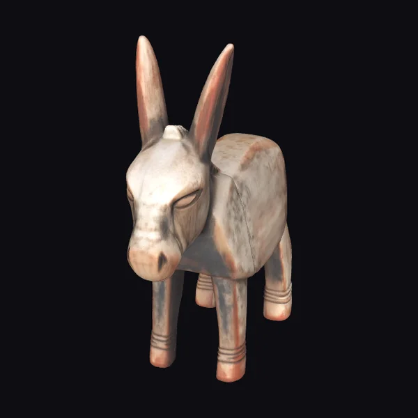 Wooden Donkey Figurine