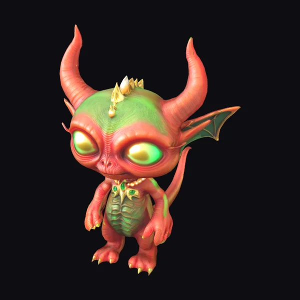 Red Alien with Horns