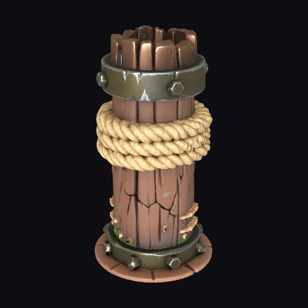 Wooden Ship Mast Pillar