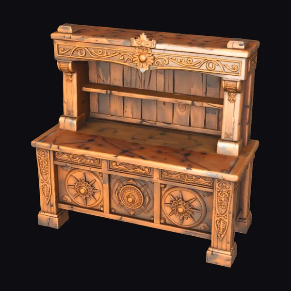 Ornate Wooden Storage Bench