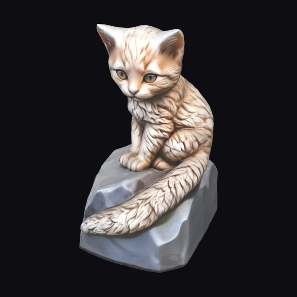 Cute Kitten on Rock