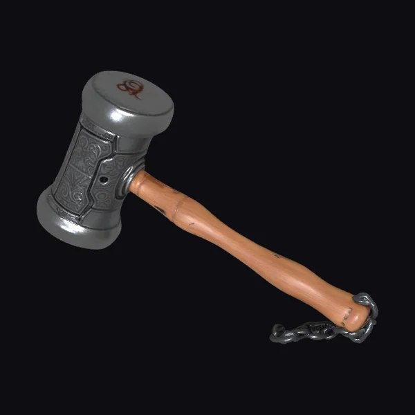 Large Wooden Mallet Weapon