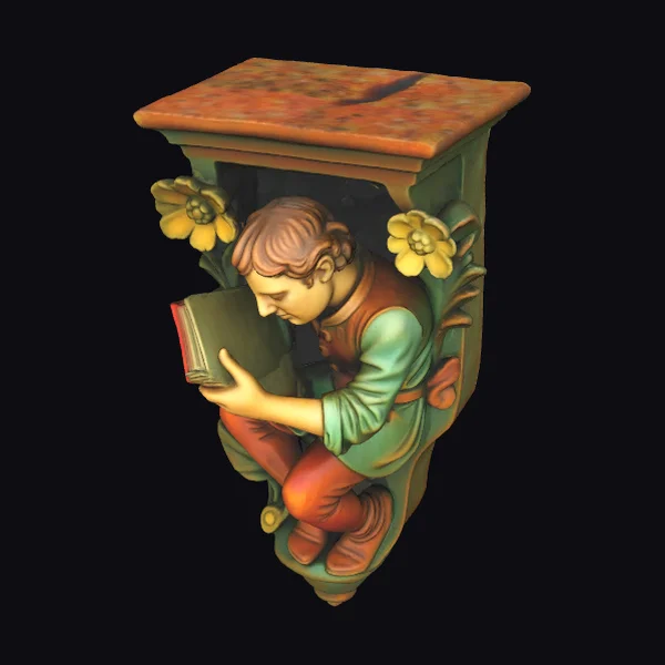 Boy Reading Under Table