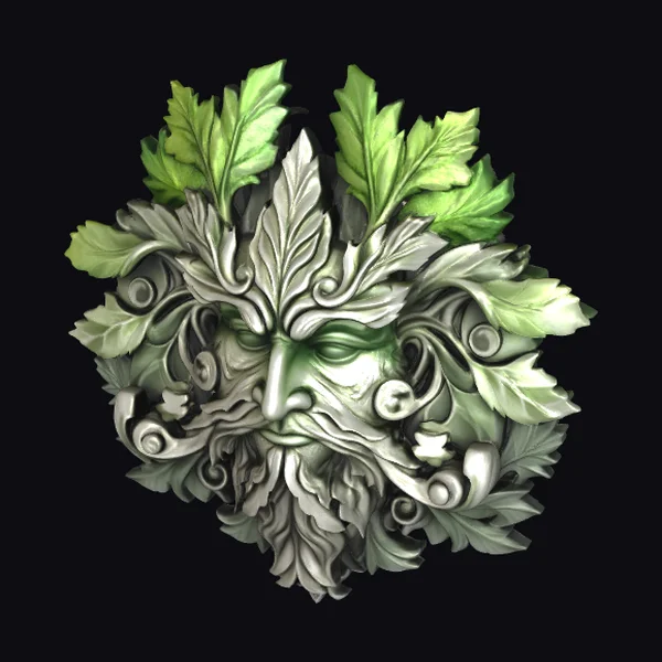 Green Leafy Human Face