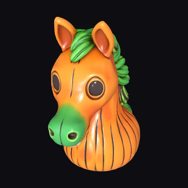 Pumpkin Horse Head