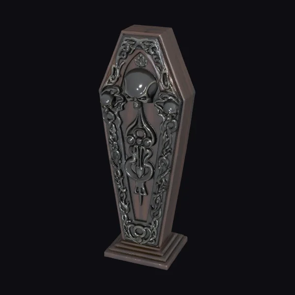 Ornate Black Coffin