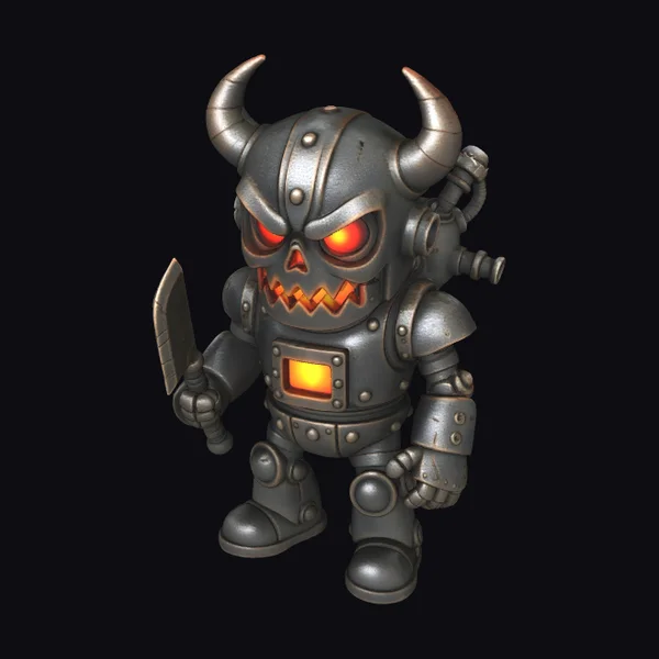 Metallic Demon Robot