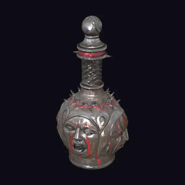 Bloodied Metallic Head Sculpture