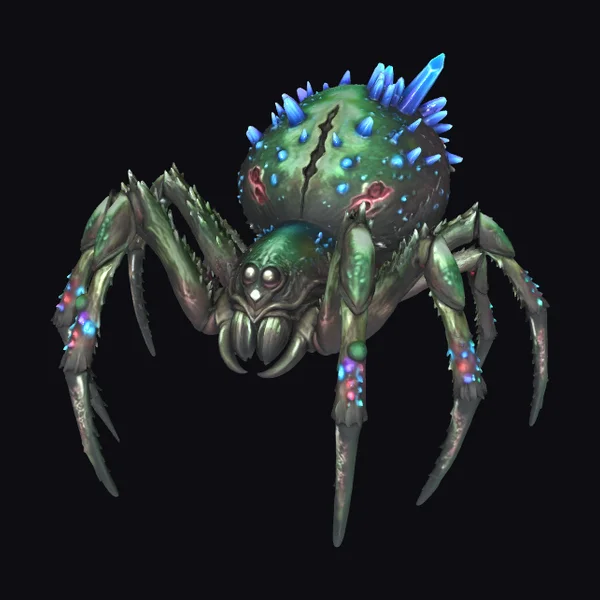 Glowing Green Spider Creature