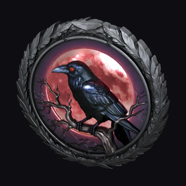 Raven on Moonlit Branch