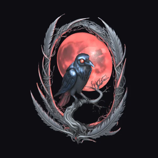Raven on Blood Moon