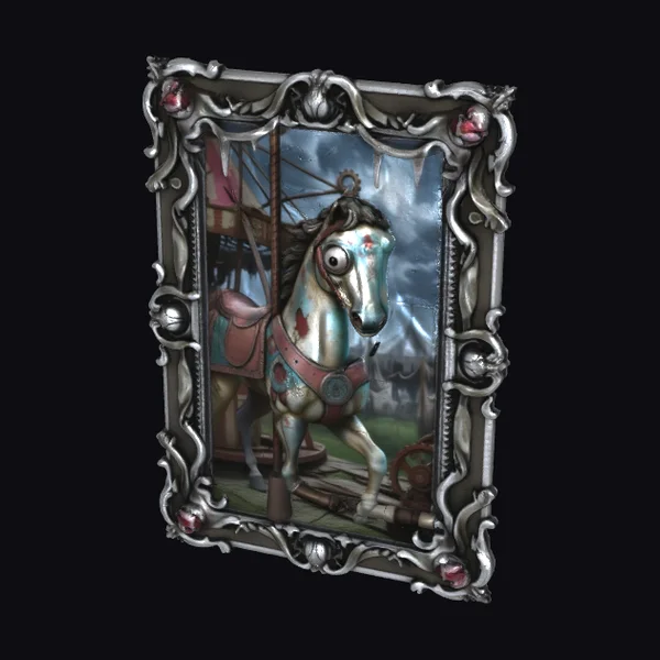 Creaking Carousel Horse Portrait