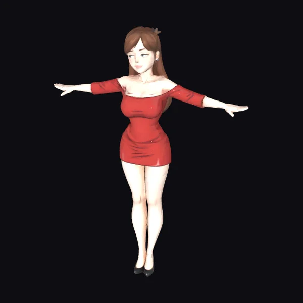 Woman in Red Mini Dress