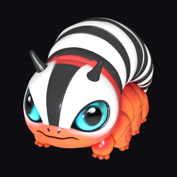 Whimsical Striped Caterpillar