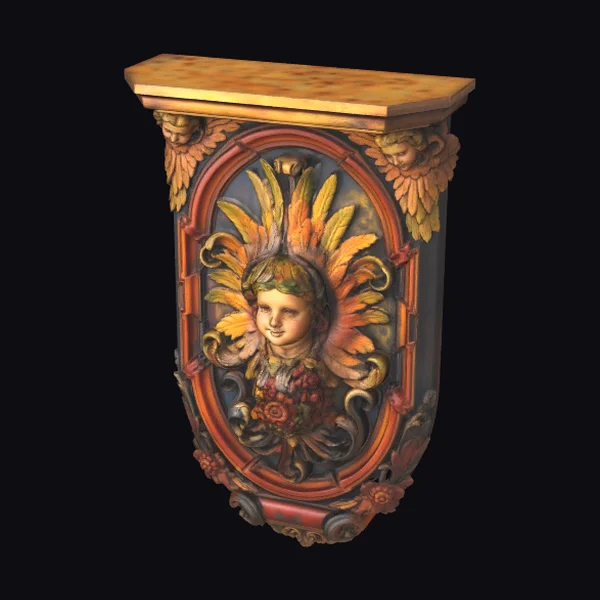 Ornate Cherub Wall Panel